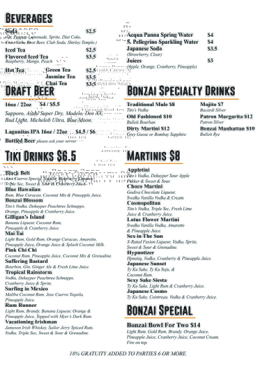 Bonzai Menu